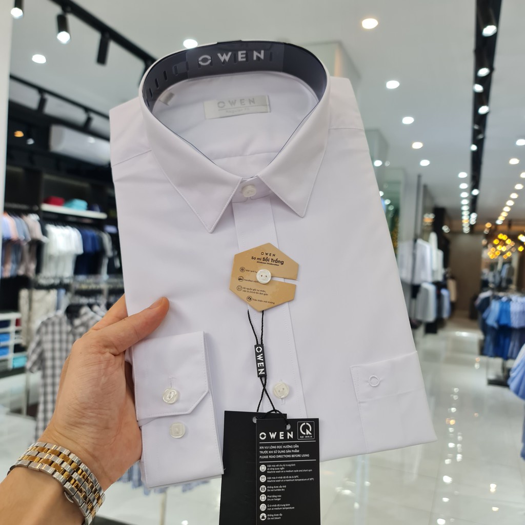 OWEN - (FREESHIP) Áo sơ mi trắng dài tay Sợi Sồi- Mã AR23075DT, AR90779D2, AR90780D1, AR90780D2, AR91508DT