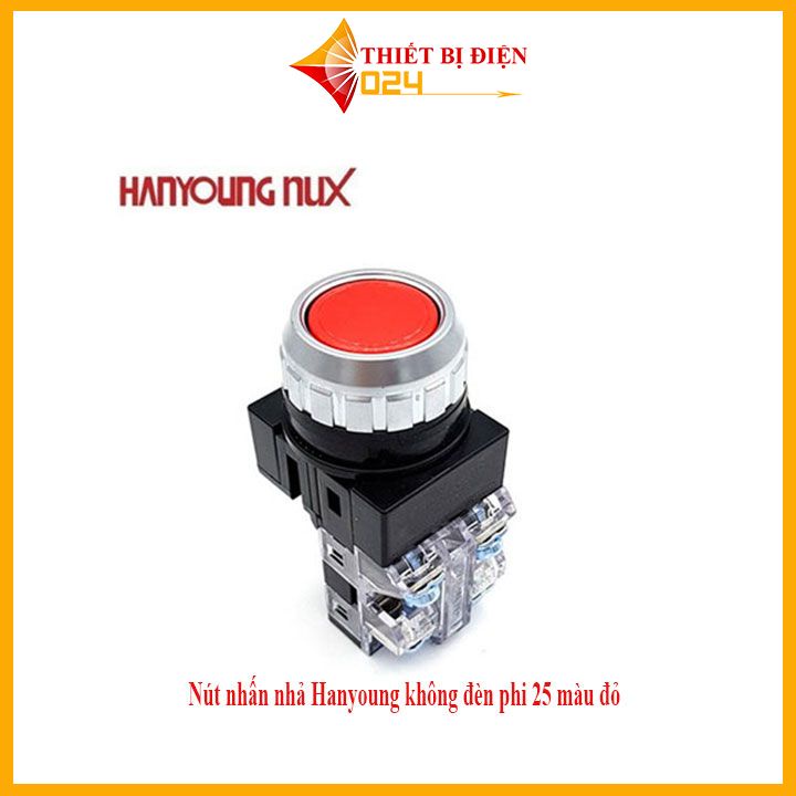 CRF-F25M1R Nút nhấn nhả Hanyoung không đèn phi 25 màu đỏ