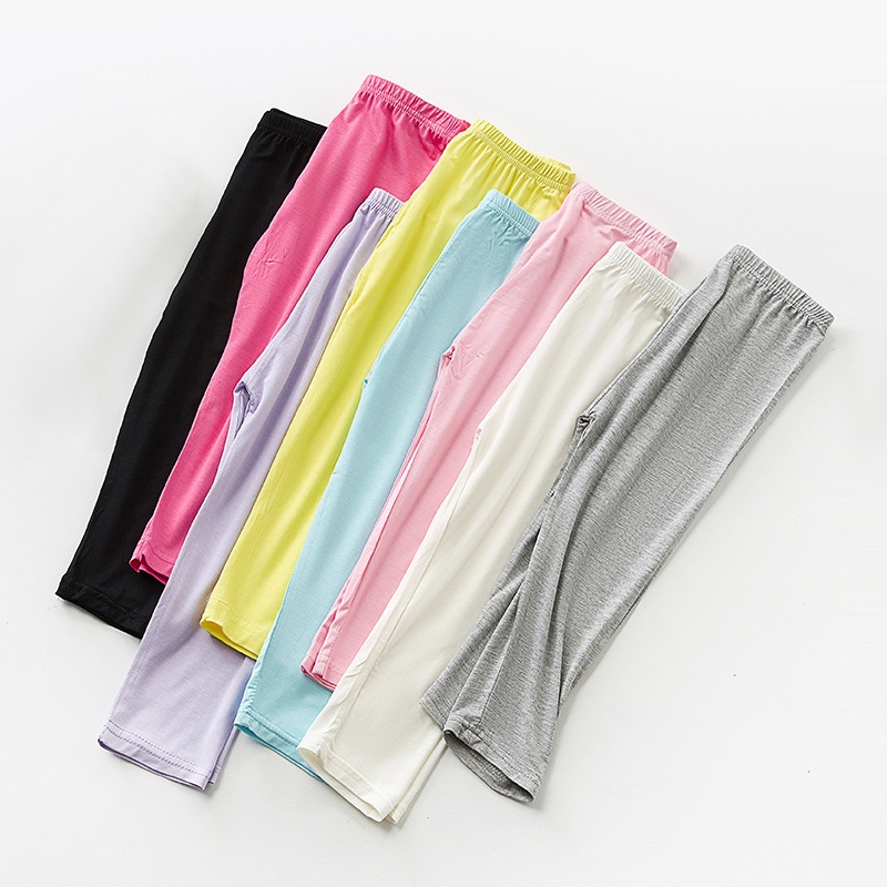 Quần Legging Cotton Co Giãn Màu Sắc Kẹo Ngọt Dành Cho Bé Gái 3-8 Tuổi