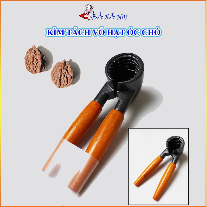 Kìm tách vỏ hạt óc chó hạt dẻ chất liệu kim loại cán gỗ