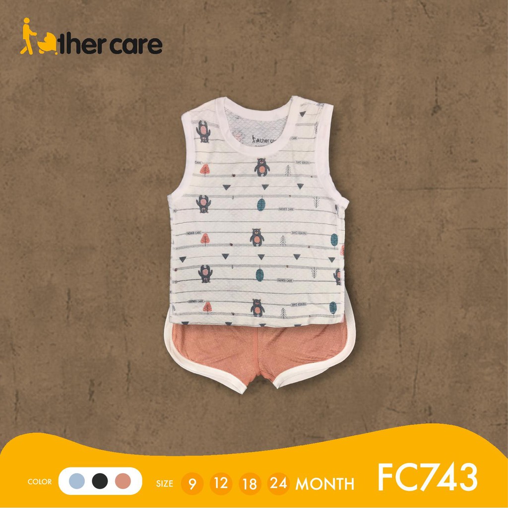 Bộ Quần Áo Trẻ em Ba Lỗ FatherCare - Họa Tiết Gấu FC743