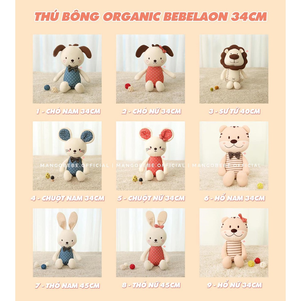 Thú bông Organic Bebelaon Made in Korea
