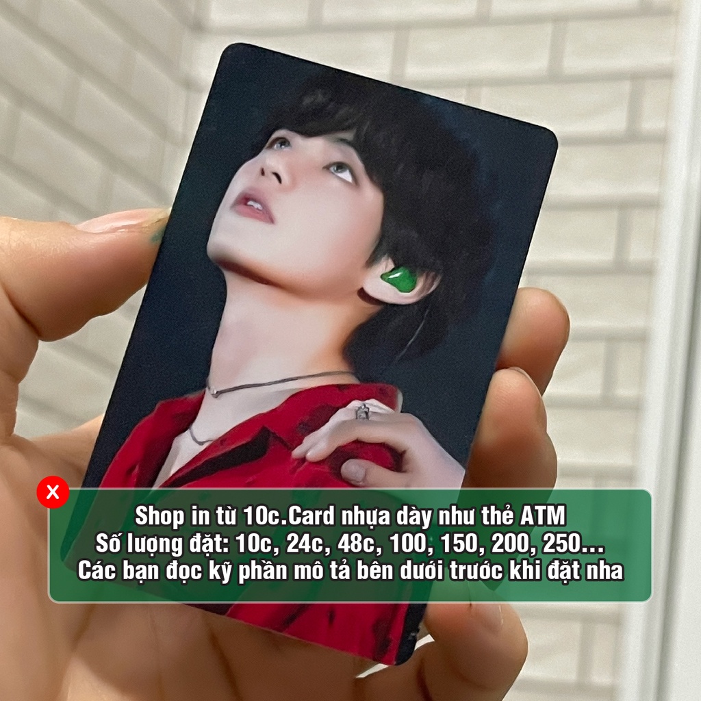 in card nhựa bo góc theo yêu cầu dày 0.76mm như thẻ ATM ảnh anime, GOT7 BTS Blackpink Twice Izone Seventeen