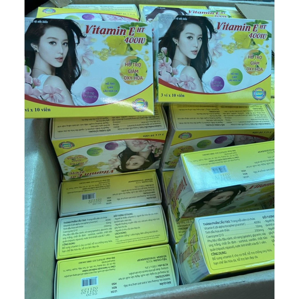 Vitamin E Ht 400iu đẹp da, mờ thâm, chống lão háo, làm sáng và mịn da, làm da sáng tự nhiên có tinh chất nha đam | BigBuy360 - bigbuy360.vn