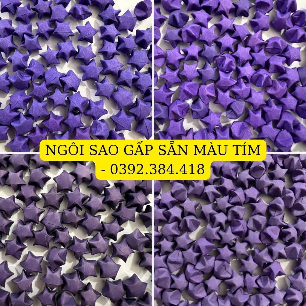 100 NGÔI SAO GIẤY XẾP THỦ CÔNG MÀU TÍM