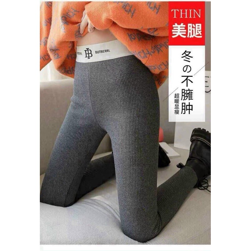 Quần legging lót lông siêu ấm cạp chữ thời trang