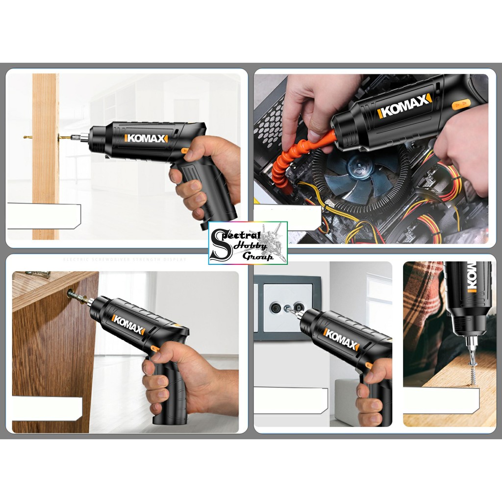 Máy khoan bắt vặn vít đa năng cầm tay 4.2V Electric screwdriver rechargeable mini hand drill Komax