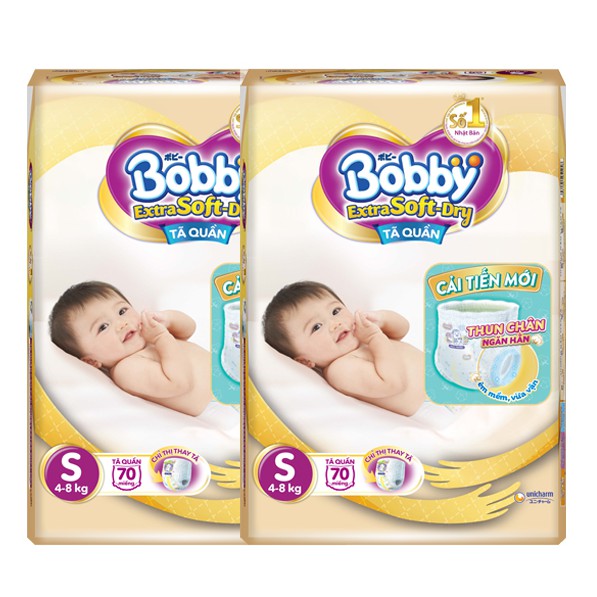 Combo 2 gói tã Bobby Quần Extra Soft Dry S70-1907