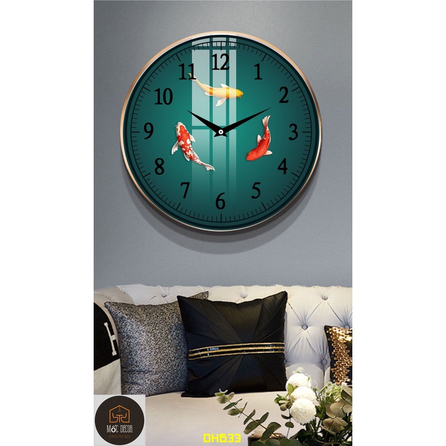 Đồng Hồ Treo Tường Kim Trôi Treo, mặt phủ bóng chạy êm ru có nhiều size để trang trí decor phòng