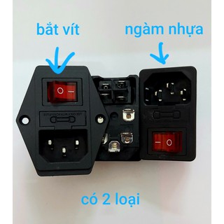 Ổ nguồn AC có hộp chứa cầu chì và công tắc - giá 2 cái 90k