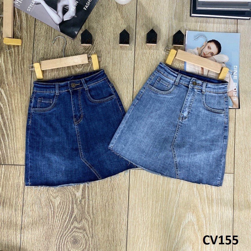 Chân váy chữ A loại jean co giãn CV155