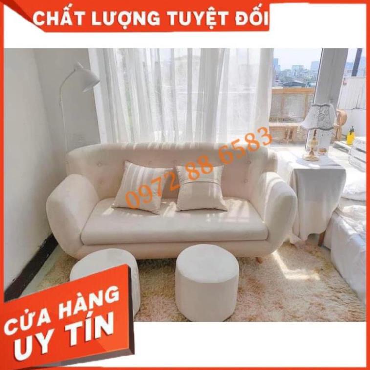 Ảnh thật sofa nỉ khung gỗ tự nhiên nhiều màu sắc tùy chọn -  ghế sôfa kích thước dài 1m8