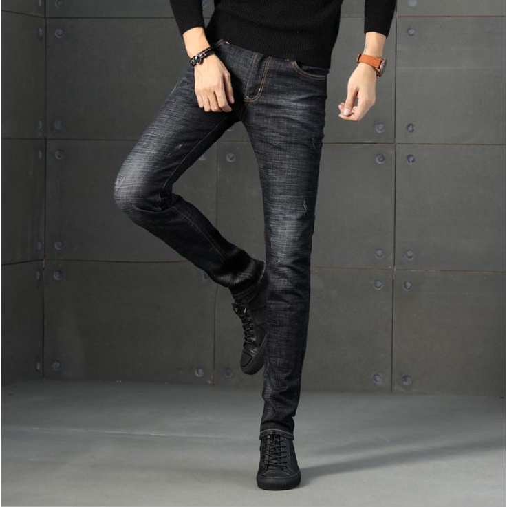 Quần Jeans Skinny Nam Ooki Chất Bò Quần Bò Nam Dáng Suông Co Giãn