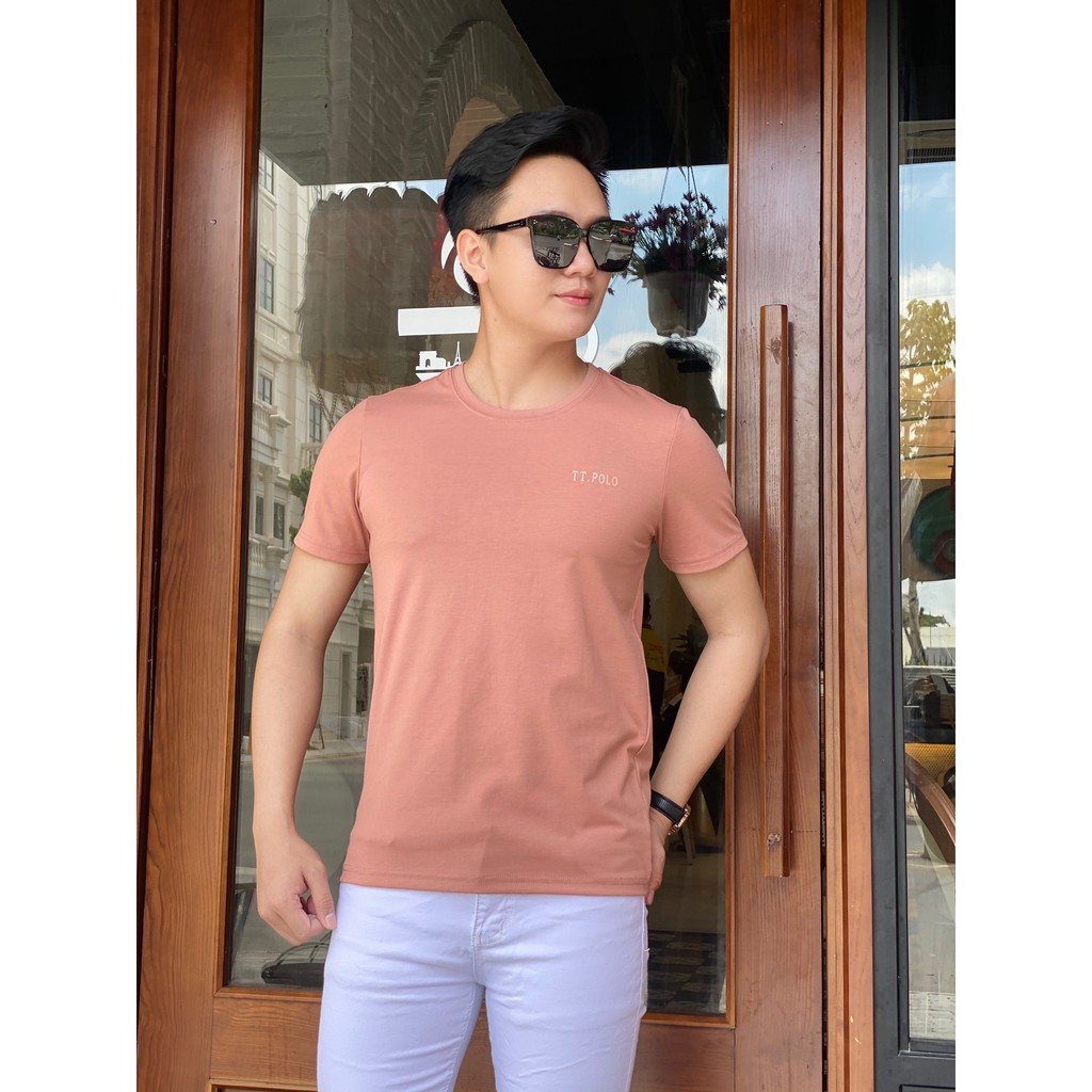 Áo thun nam,áo phông trơn, cổ tròn unisex cộc tay cotton co giãn 4 chiều, thấm hút mồ hôi | BigBuy360 - bigbuy360.vn