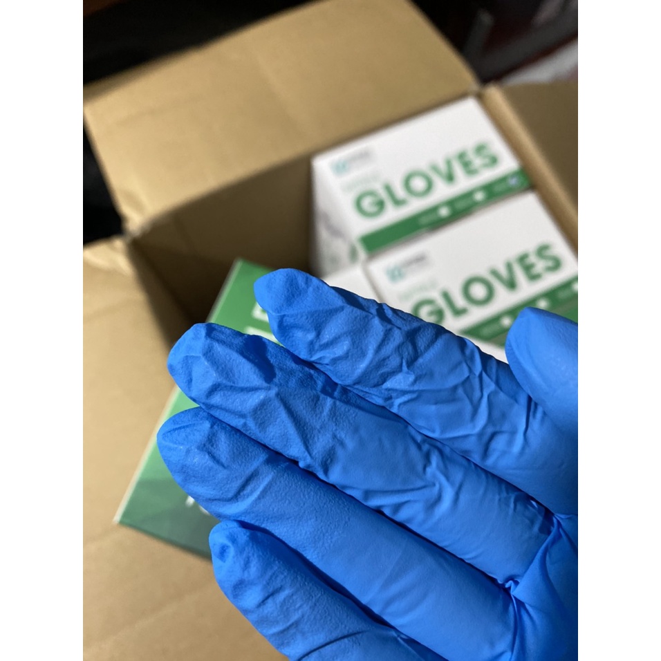 HỘP 100 GĂNG TAY XANH NITRILE GLOVES