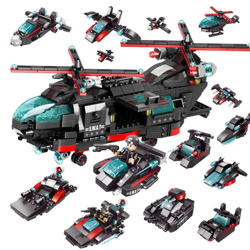 BỘ LEGO TRỰC THĂNG SWAT, MÁY BAY CHIẾN ĐẤU, LEGO XE CẢNH SÁT, TÀU CHIẾN
