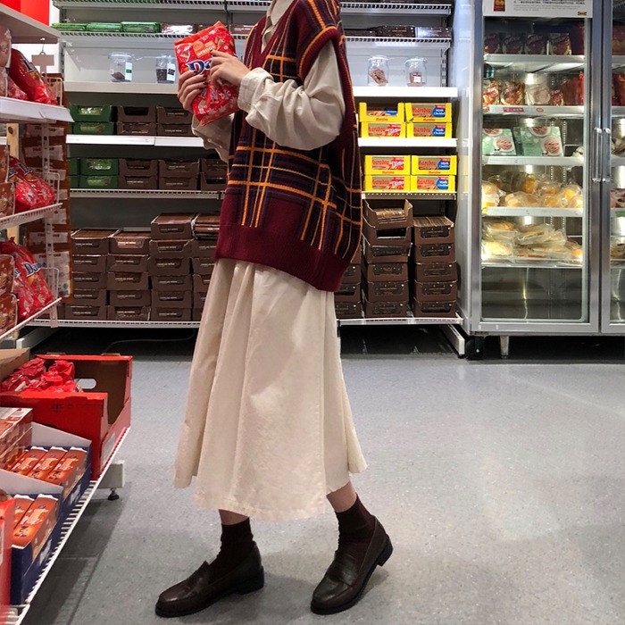 Áo Khoác Len Không Tay Cổ Chữ V Form Rộng Thời Trang Mùa Đông 5902 Phong Cách Nhật Bản | BigBuy360 - bigbuy360.vn