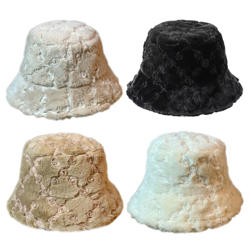 Mũ Tai Bèo Họa Tiết Hoa Hồng Giữ Ấm Thời Trang Đường Phố