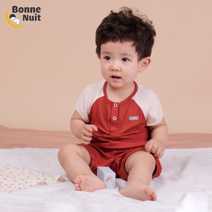 Bộ cộc tay bổ trụ chui đầu Cookie chất Cotton siêu mát