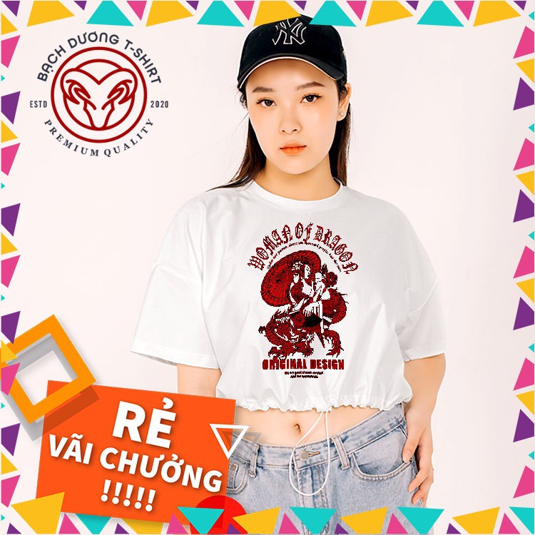 Áo Croptop Form Rộng Bạch Dương In Hình Japanese girl cổ tròn 100% Cotton cao cấp vải dày mịn không xù lông