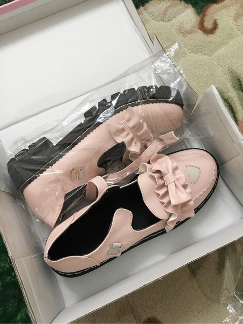 [SALE]Giày lolita Nhật Bản nơ phối tim - Kèm ảnh thật cuối ✨ | BigBuy360 - bigbuy360.vn