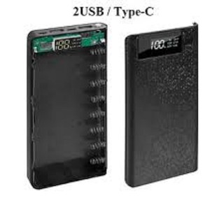 Box sạc dự phòng chân cắm Type c sạc siêu nhanh 8 cell dùng pin 18650, mạch sạc nhanh 2a (màu ngẫu nhiên)