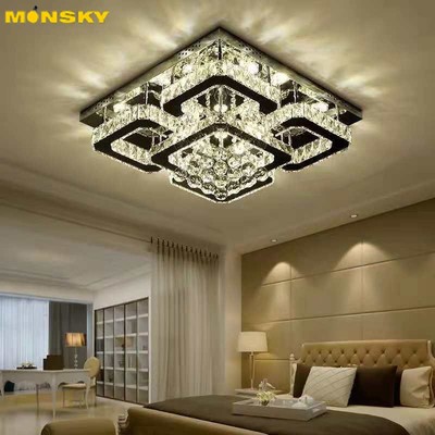 Đèn trần MONSKY LEROS pha lê hiện đại D600 cao cấp trang trí nội thất sang trọng 3 màu sáng có khiển