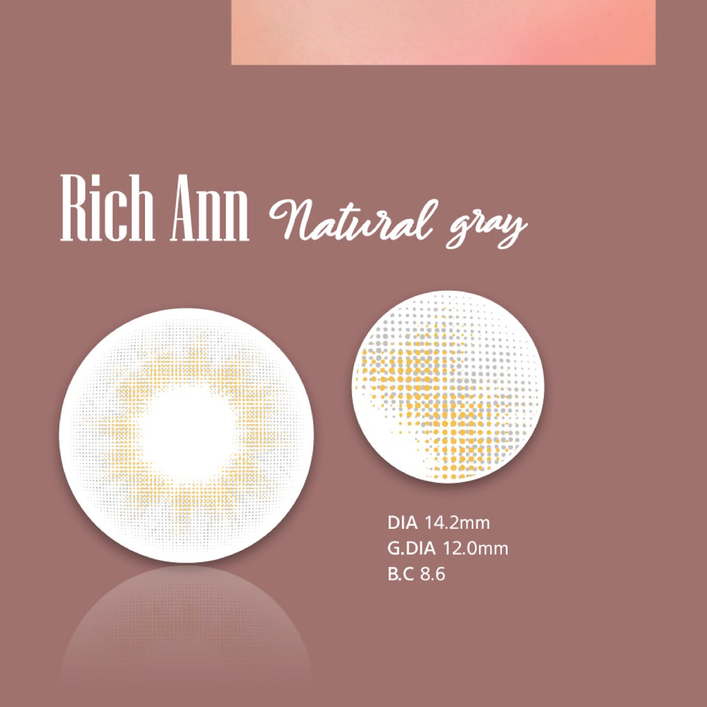 Lens Mắt Cận 1 Ngày ANN365 Màu Xám Rich Ann Natural Gray, Kính Áp Tròng Nội Địa Hàn Cho Mắt Nhạy Cảm (1 Cặp )