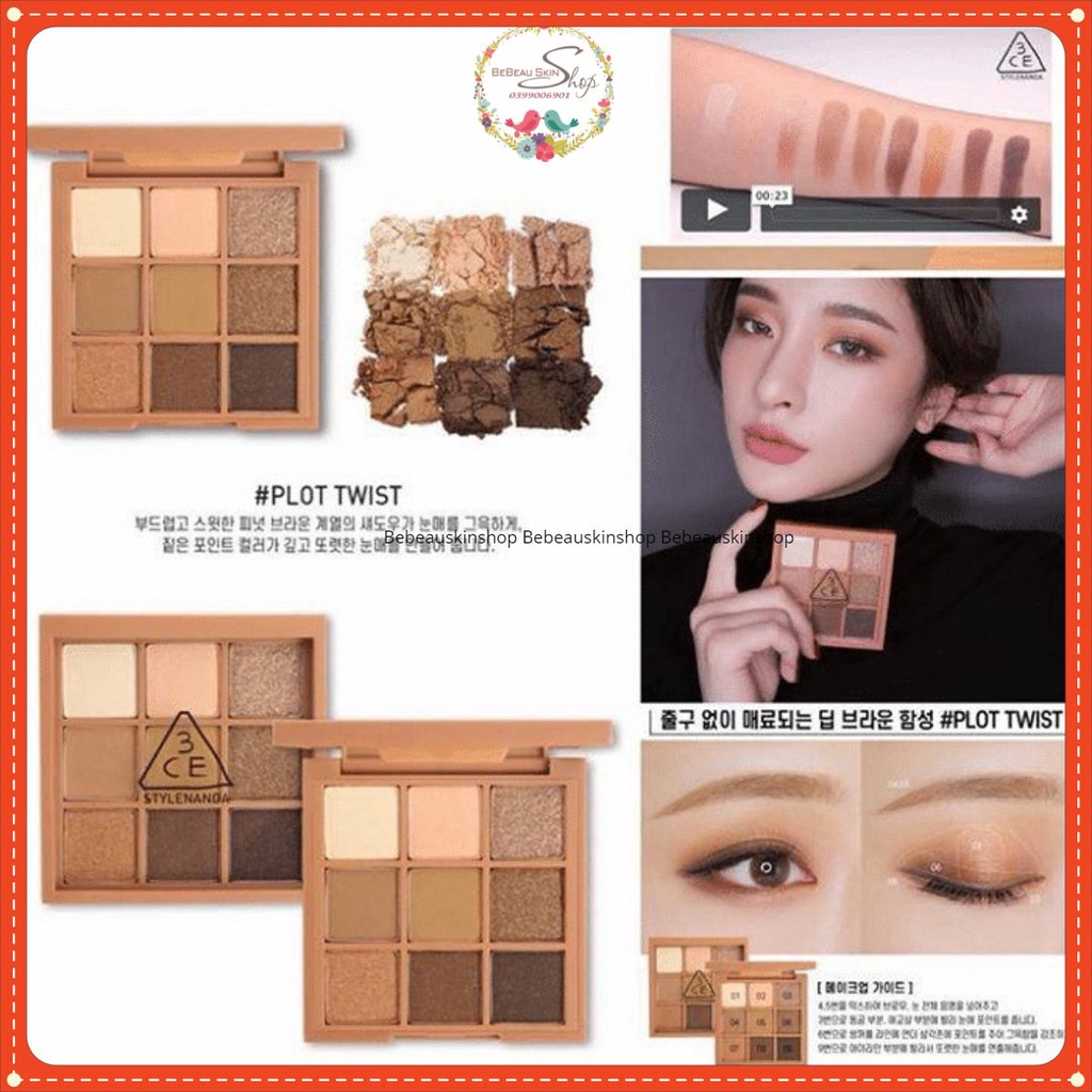 Bảng Phấn Mắt Nhũ 3CE Mood Recipe Multi Eye Color Palette - Overtake - Plot Twist- Shoot Again - Delight Full -BeachMuse