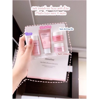 SET ĐÀO MINI DƯỠNG TRẮNG NÂNG TONE DA INNISFREE JEJU CHERRY BLOSSOM TONE UP