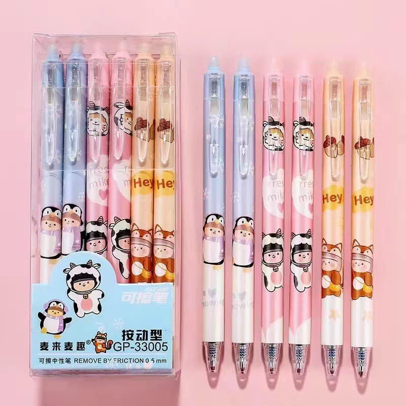 Bút bi xoá được mực xanh cao cấp ngòi 0,5mm, bút gel nước mẫu cute
