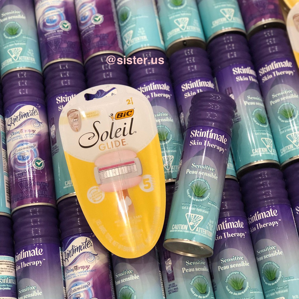 [ Hàng Mỹ Nhập ] Set Dao cạo đầu bơ Bic và Kem cạo dạng bọt Skintimate | BigBuy360 - bigbuy360.vn