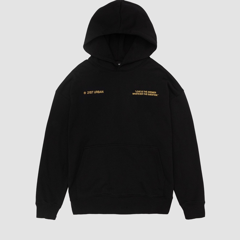 Áo hoodie 21ST URBAN Black Answer Hoodie