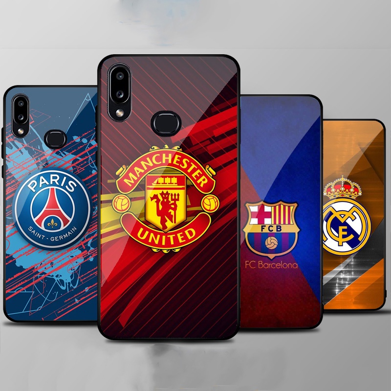 Ốp Lưng SAMSUNG GALAXY A10S mặt kính cường lực cao cấp In hình Câu Lạc Bộ Bóng Đá