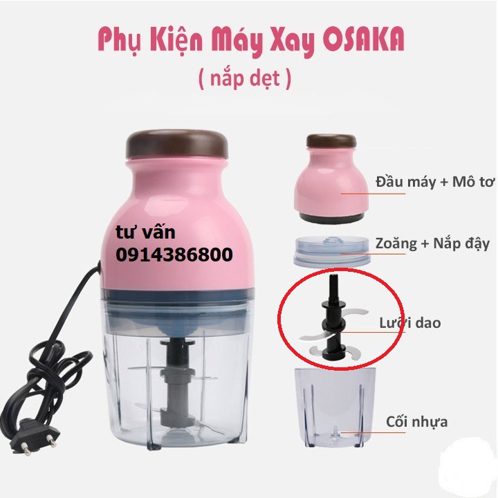 Phụ kiện máy xay Osaka-Núm Trắng Cho Lưỡi Dao Máy Xay Osaka 2018 nắp nâu thân hồng