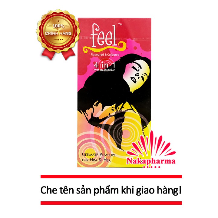 [CHE TÊN KHI GIAO] Bao cao su Feel 4 IN 1 | BCS Feel 4 IN 1
