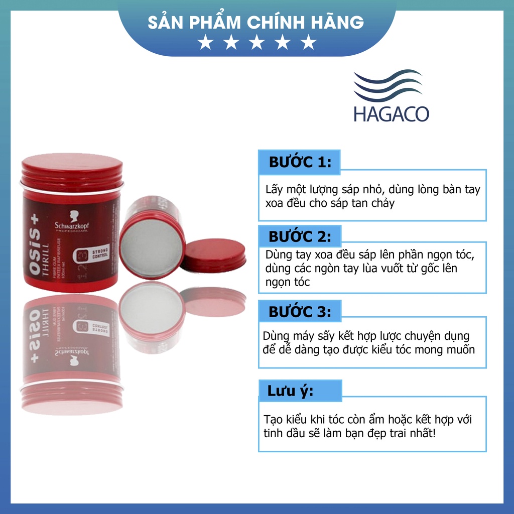 Sáp vuốt tóc tạo kiểu Osis+ 3 Thrill giúp giữ nếp tóc dành cho nam MN03