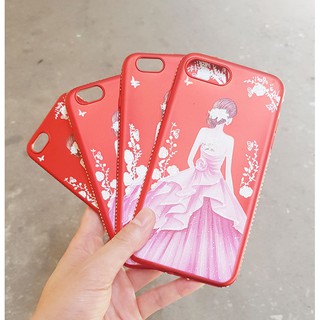 Ốp lưng cô gái đỏ đính đá iPhone 5/6s/6Plus/7Plus