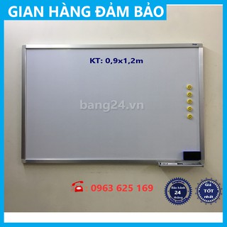 Bảng Từ Trắng Viết Bút Lông, KT: 0,9x1,2m (Tặng 1 khay bút, 1 bút dạ, 1 xóa bảng, 6 nam châm)