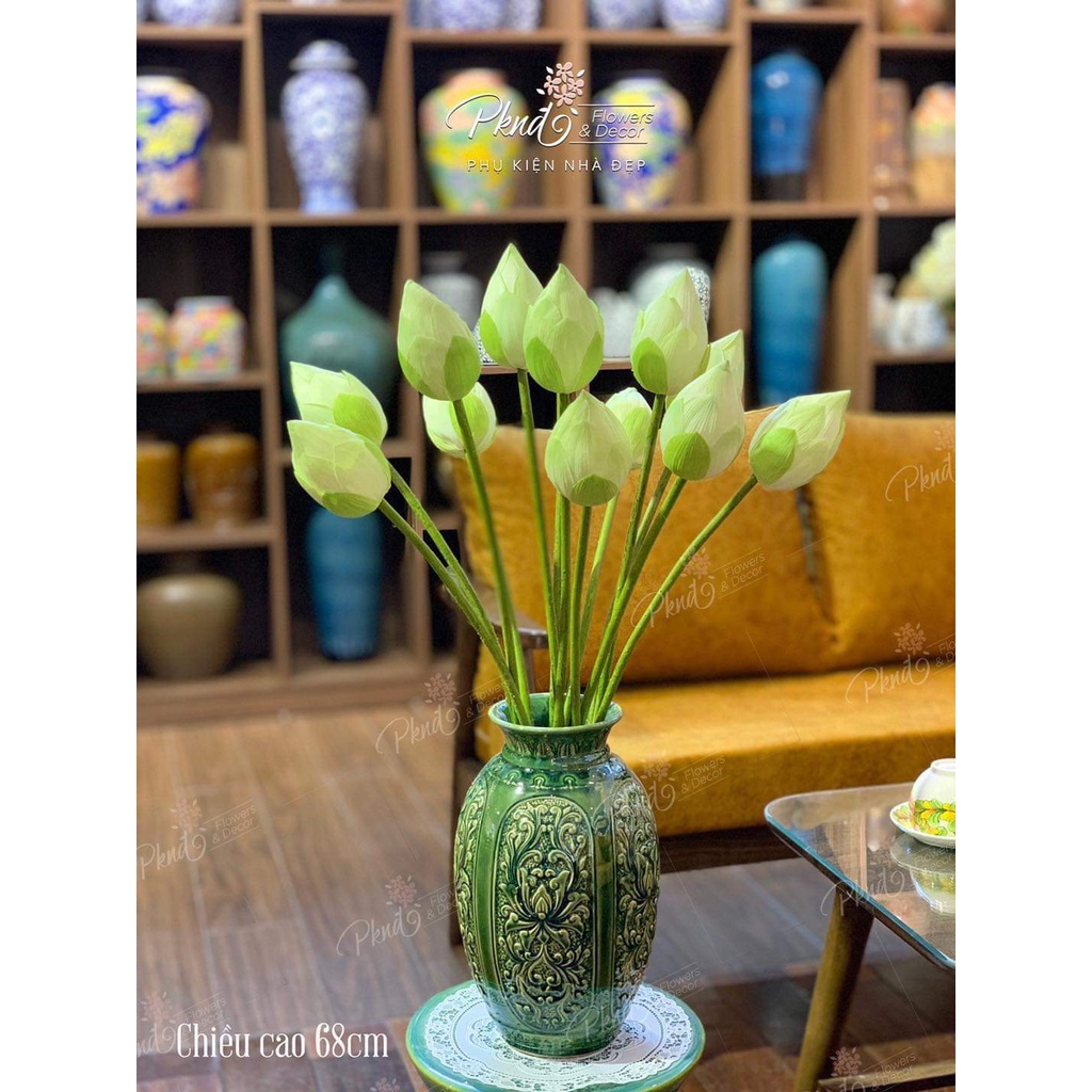 Hoa sen lụa giả thanh lịch và tinh khôi đẹp PKND FLOWERS &amp; DECOR