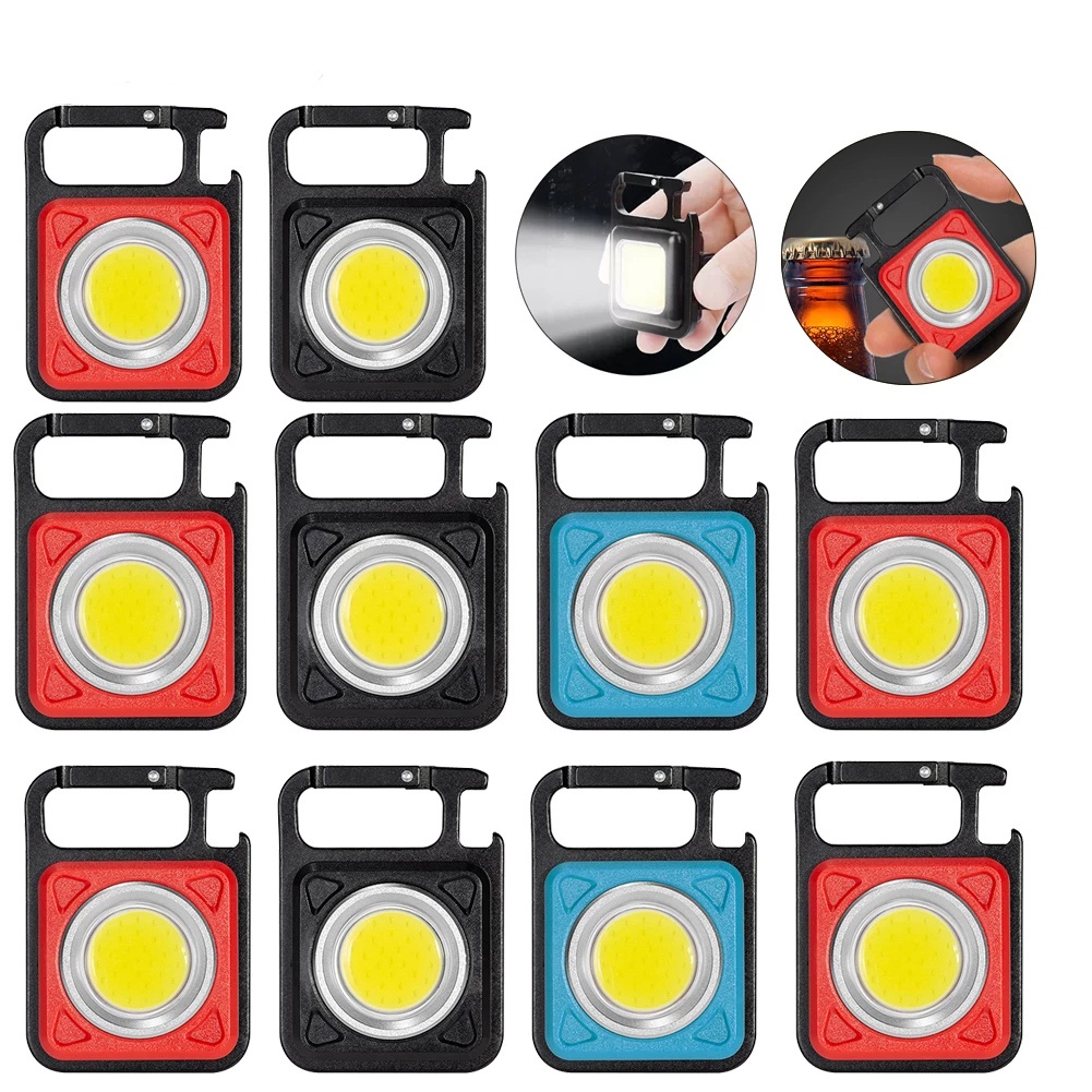 Đèn LED COB Mini Cầm Tay Đa Năng Có Thể Sạc Lại Kèm Móc Khóa Tiện Dụng