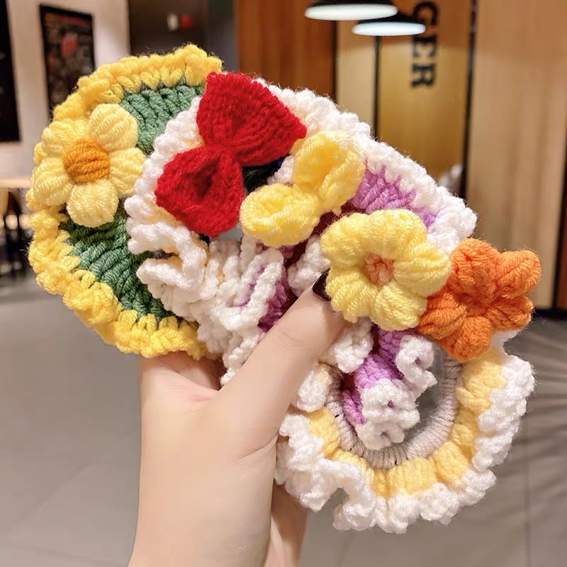 Buộc tóc len handmade nhiều màu, siêu dễ thương ❤❤❤