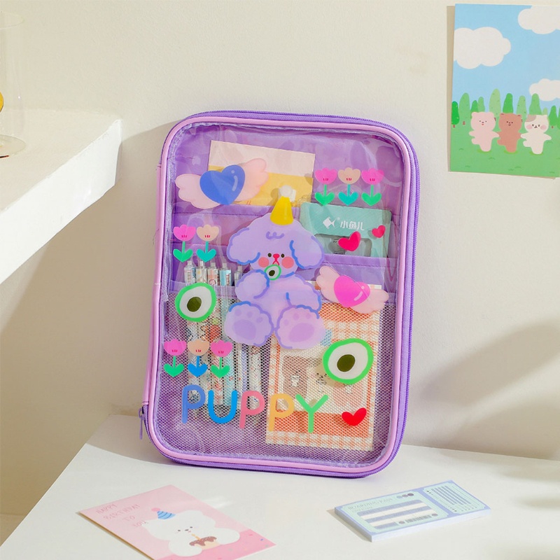 Túi Đựng Máy Tính Bảng 11 Inch Bằng Chất Liệu Pvc Trong Suốt In Hoạ Tiết Hoạt Hình Xinh Xắn