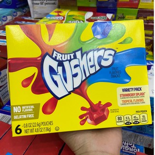 Kẹo dẻo nhân siro Fruit Gushers hương trái cây hộp 6 gói