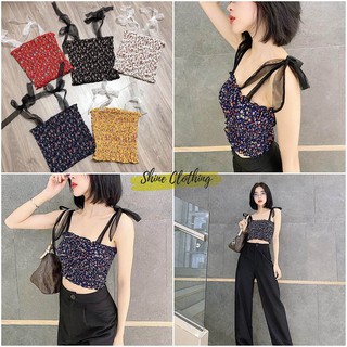 Áo Croptop thun gân , thun trơn xinh xắn Shine Clothing