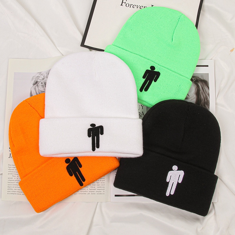 Mũ len dệt kim thêu họa tiết phong cách hiphop