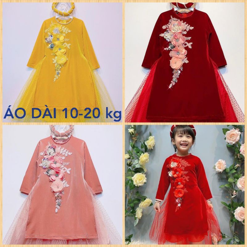 🎎🎎 BỘ ÁO DÀI TẾT HƯƠNG XUÂN haivanco🎎🎎 cho bé từ 10 đến 20 kg