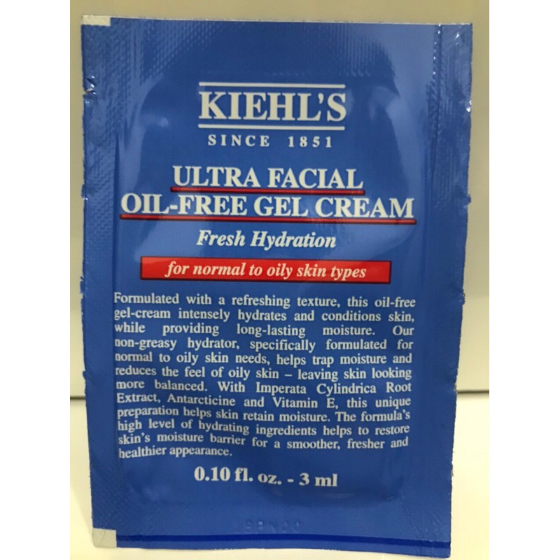 [ Sample 3ml ] Kem dưỡng ẩm cho da dầu Kiehls Ultra Facial Oil-Free Gel Cream