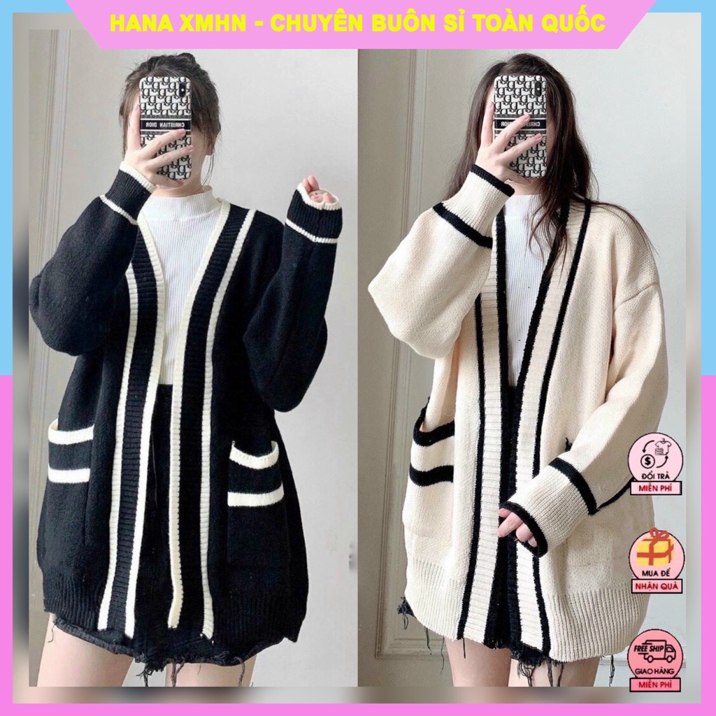 [ÁO CHOÀNG] Cardigan Nữ Trơn Dáng Rộng, Áo Khoác Len Tay Dài Phong Cách Hàn Quốc | WebRaoVat - webraovat.net.vn