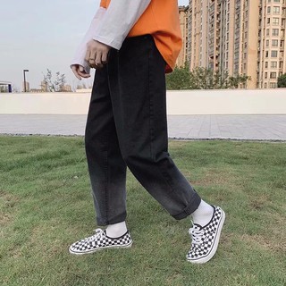 Quần Jeans Ống Rộng 9 Tấc Màu Sắc Gradient Phong Cách Nhật Bản Size S-3XL Cho Nam